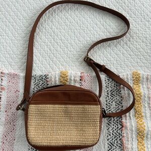 J Crew Elegant Brown and Tan Crossbody Bag